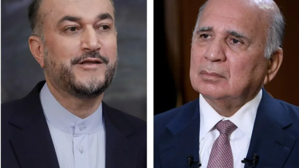 وزير الخارجية العراقي ونظيره الإيراني.PNG