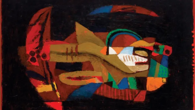 Dia-Al-Azzawi-Basrah-Sunset-1990.-Acrylic-on-canvas-91-x-122-cm.-Copyright-Dia-Al-Azzawi.-Courtesy-Galerie-Claude-Lemand-Paris..jpg